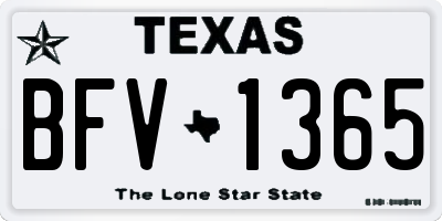 TX license plate BFV1365