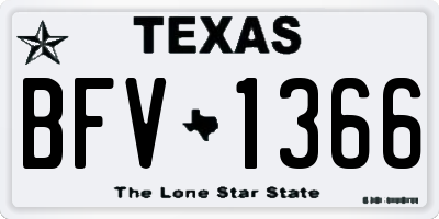 TX license plate BFV1366