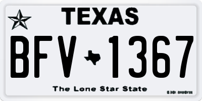 TX license plate BFV1367