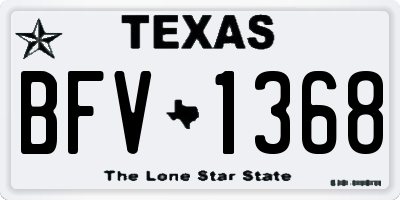 TX license plate BFV1368
