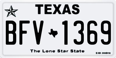 TX license plate BFV1369