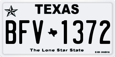 TX license plate BFV1372