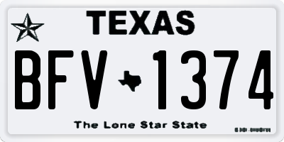 TX license plate BFV1374