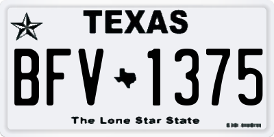 TX license plate BFV1375