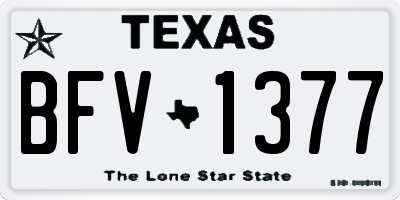 TX license plate BFV1377