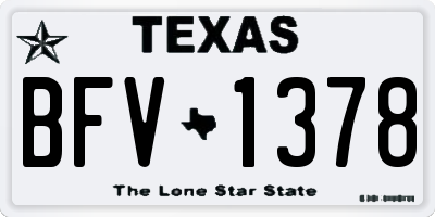 TX license plate BFV1378