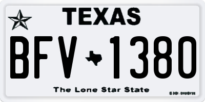 TX license plate BFV1380