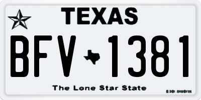 TX license plate BFV1381