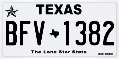 TX license plate BFV1382