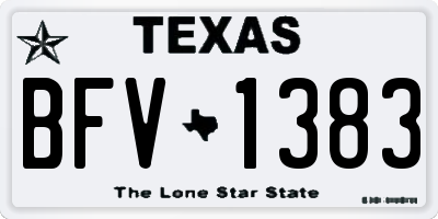 TX license plate BFV1383
