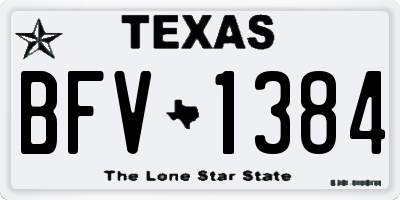 TX license plate BFV1384