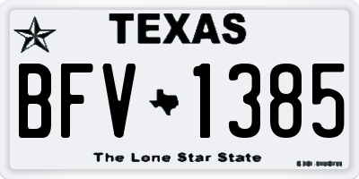 TX license plate BFV1385