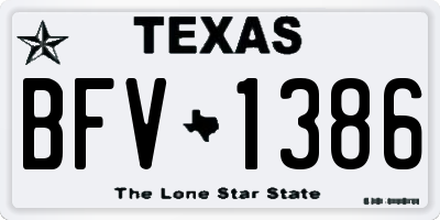 TX license plate BFV1386