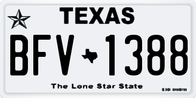 TX license plate BFV1388