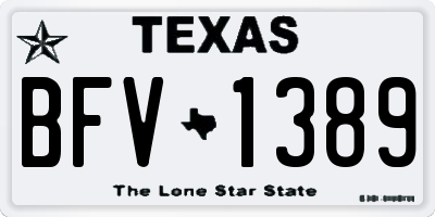 TX license plate BFV1389