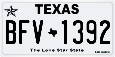 TX license plate BFV1392