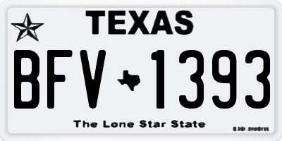 TX license plate BFV1393