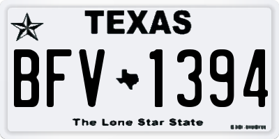 TX license plate BFV1394