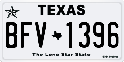 TX license plate BFV1396
