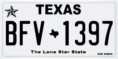 TX license plate BFV1397