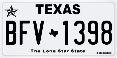 TX license plate BFV1398