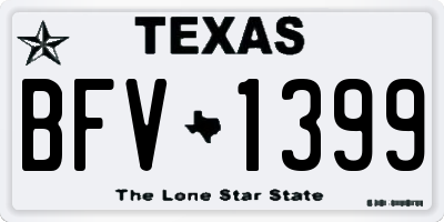 TX license plate BFV1399
