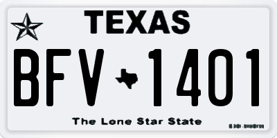 TX license plate BFV1401