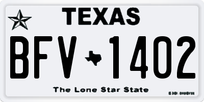 TX license plate BFV1402