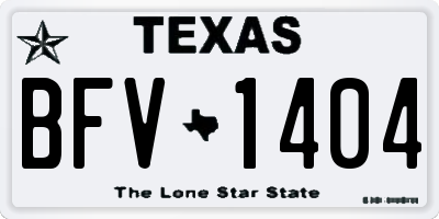 TX license plate BFV1404