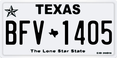 TX license plate BFV1405