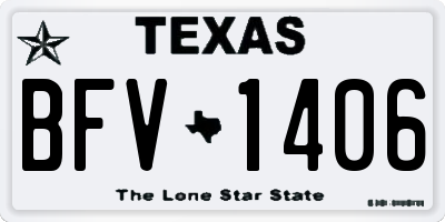 TX license plate BFV1406