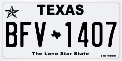 TX license plate BFV1407