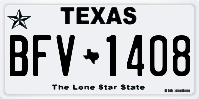 TX license plate BFV1408
