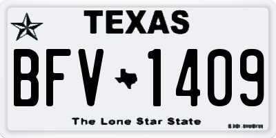 TX license plate BFV1409