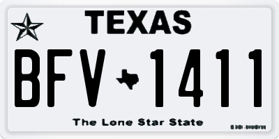 TX license plate BFV1411