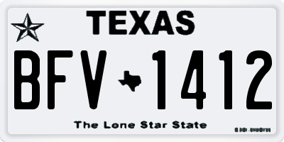 TX license plate BFV1412