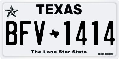 TX license plate BFV1414