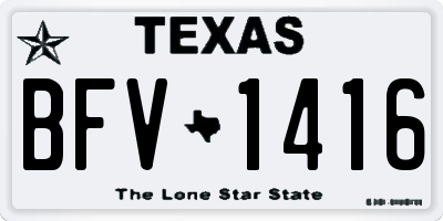TX license plate BFV1416
