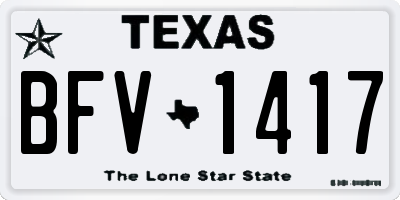 TX license plate BFV1417