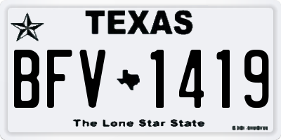 TX license plate BFV1419