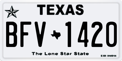 TX license plate BFV1420