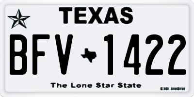 TX license plate BFV1422