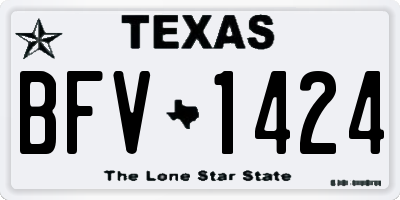 TX license plate BFV1424