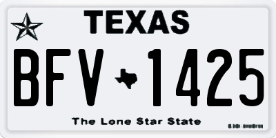 TX license plate BFV1425