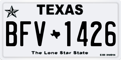 TX license plate BFV1426