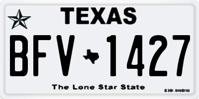 TX license plate BFV1427