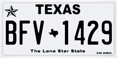 TX license plate BFV1429