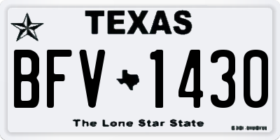 TX license plate BFV1430