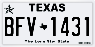 TX license plate BFV1431