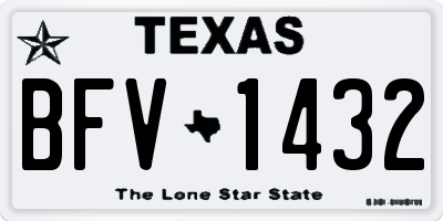 TX license plate BFV1432